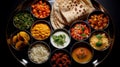 Various Indian food in a small plates, ai generated