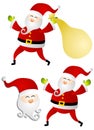 Various Isolated Santa Claus Clip Art