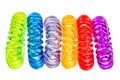 Various isolated spiral hair ties Royalty Free Stock Photo