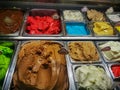 Various italian gelato ice cream flavours in modern shop display