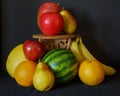 Fruit arranged on a stand