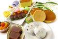 Various Japanese-style confectionery Royalty Free Stock Photo