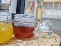 Various jars of fruit jam