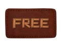 Various jeans labels with word free made from leather Royalty Free Stock Photo