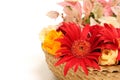 Various kind of flower head in the basket Royalty Free Stock Photo