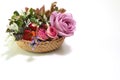 Various kind of flower head in the basket Royalty Free Stock Photo