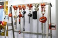 Various kind of industrial manual chain hoist such as hand pull and lever type for lifting object and reduce work load storage on