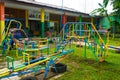 Various kind of toys an facilities at children playground photo taken in Bogor Indonesia