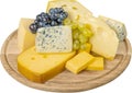 Various Kinds of Cheeses and Grape on the Wooden