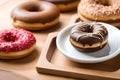 Various kinds of delicious donuts Royalty Free Stock Photo