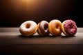 Various kinds of delicious donuts Royalty Free Stock Photo