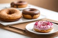 Various kinds of delicious donuts Royalty Free Stock Photo