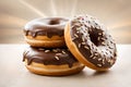 Various kinds of delicious donuts Royalty Free Stock Photo