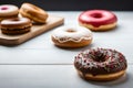 Various kinds of delicious donuts Royalty Free Stock Photo