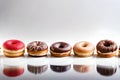 Various kinds of delicious donuts Royalty Free Stock Photo