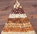 Nuts pyramid Royalty Free Stock Photo