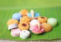 Various kinds of Thai sweet dessert Royalty Free Stock Photo