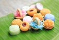 Various kinds of Thai sweet dessert Royalty Free Stock Photo