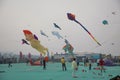 SABARMATI RIVERFRONT, AHMEDABAD, GUJARAT, INDIA, 13 January 2018. Various kites competing at the International Kite Festival