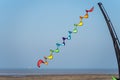 Various kites flying on the blue sky in the kite festival