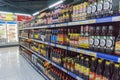 Various labels fish sauce in bottles displayed on shelves in a supermarket, Vietnamese special ingredient for cooking