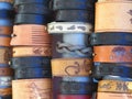 Various leather bracelets Royalty Free Stock Photo