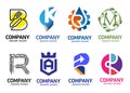 various letter color vector concept logo