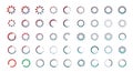 Various loading icons in a grid display. Each icon represents a progress indicator,