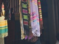 Various Lombok's traditional fabrics for souvenirs Royalty Free Stock Photo