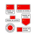 Various made in China labels set, Chinese product emblem Royalty Free Stock Photo