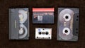 Various magnetic media: magnetic tape, audio cassette, videotape,