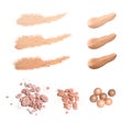 Various make up powder isolated on white Royalty Free Stock Photo