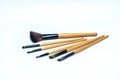 Various makeup brushes isolated over white background Royalty Free Stock Photo