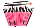 Various makeup brushes isolated over white background Royalty Free Stock Photo