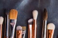 Various makeup brushes Royalty Free Stock Photo