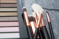 Various makeup products on dark background Royalty Free Stock Photo
