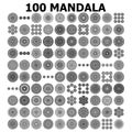 100 various mandala collections. Mandala art design Vector. Inspiring girl tattoo designs - Rose
