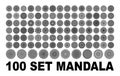 100 various mandala collections. Mandala art design Vector. Inspiring tattoo designs