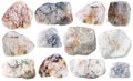 Various marble natural mineral stones and rocks Royalty Free Stock Photo