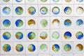 Various of marbles glass background