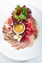 Various Meat Delicacies Collection of Parma Ham Royalty Free Stock Photo