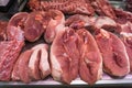Various meat in a supermarket. meat in shop