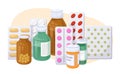 Tablets, capsules, blisters, glass vials