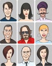 Various men and women faces collection