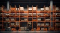 various metal profiles in a metal products warehouse, showcasing the diversity and organization of these industrial Royalty Free Stock Photo