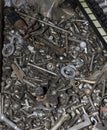 The various metal screws, bolts, nuts, screws and other