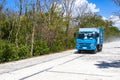 Various Mexican trucks transporters vans delivery cars in Mexico