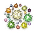 Various microelements, macroelements and minerals Royalty Free Stock Photo
