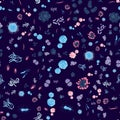 Various microorganisms seamless pattern