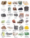 Various mineral stones minerals with names